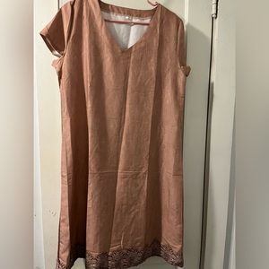 Tan Knee Length Sheath Dress